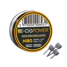 E-Cig Power Ni80 Triple Core Fused Clapton 10 Coils