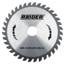 RAIDER ΔΙΣΚΟΣ ΚΟΠΗΣ ΞΥΛΟΥ Φ30/Φ250/60Δόντια 163117
