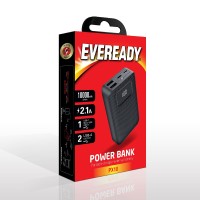 Power Bank Energizer Eveready 10000mAh 2.1A  με 2x USB-A  και Οθόνη  Μαύρο