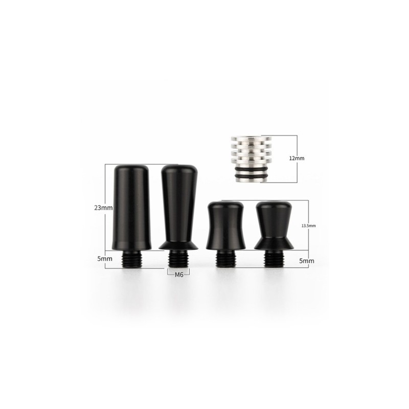 510 Ss & Epoxy Resin  4 In 1 Drip Tip Clear