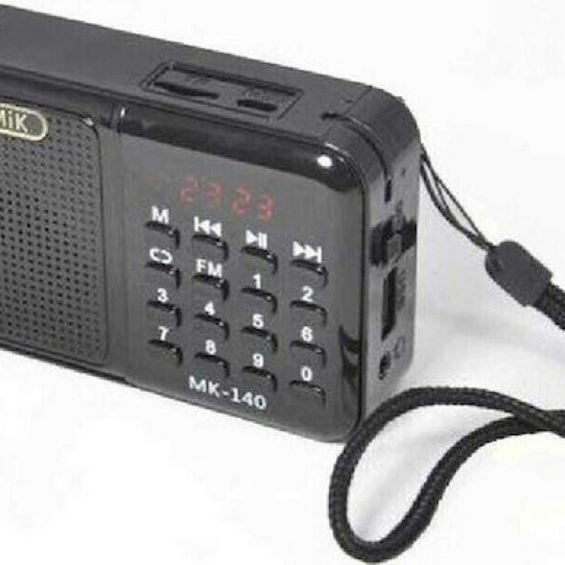 CMiK MK-140 Ραδιοφωνάκι Επαναφορτιζόμενο με USB Μαύρο Black